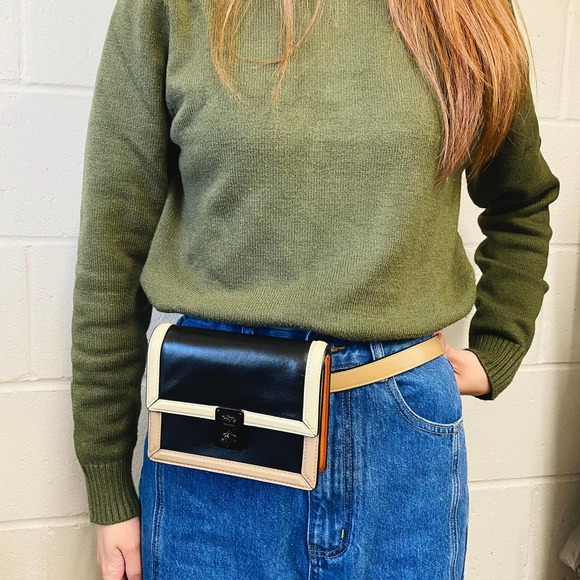 Coach 884 Hutton Belt Bag In Colorblock IN Taupe Multi - Picture 2 of 9